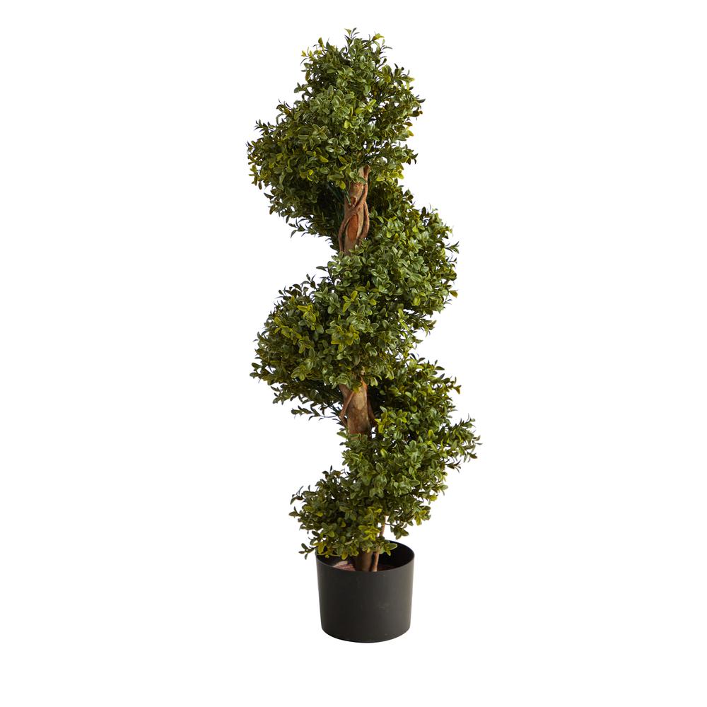 33in. Boxwood Topiary Spiral Artificial Tree (Indoor/Outdoor). Picture 1