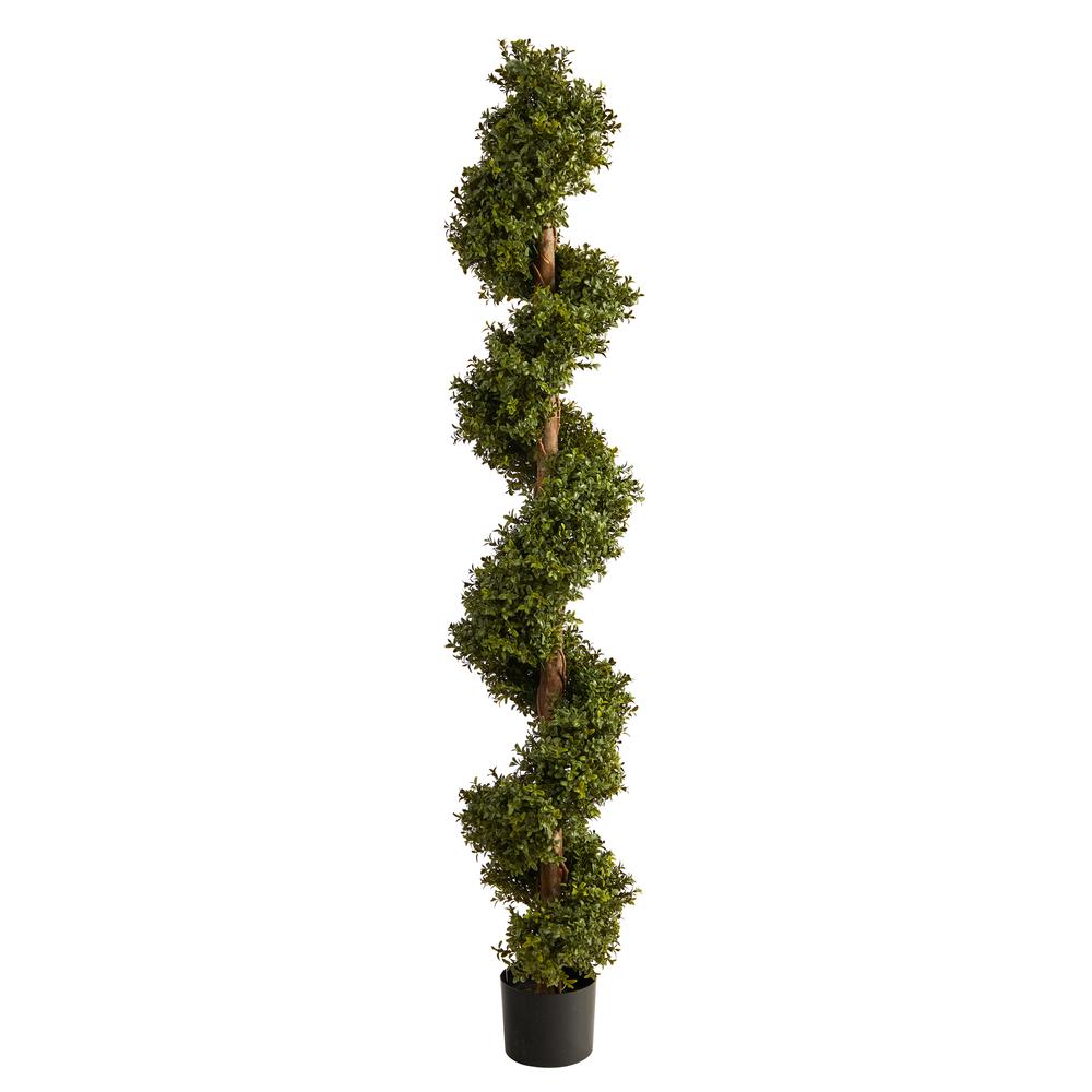 6ft. Boxwood Spiral Topiary Artificial Tree. Picture 1