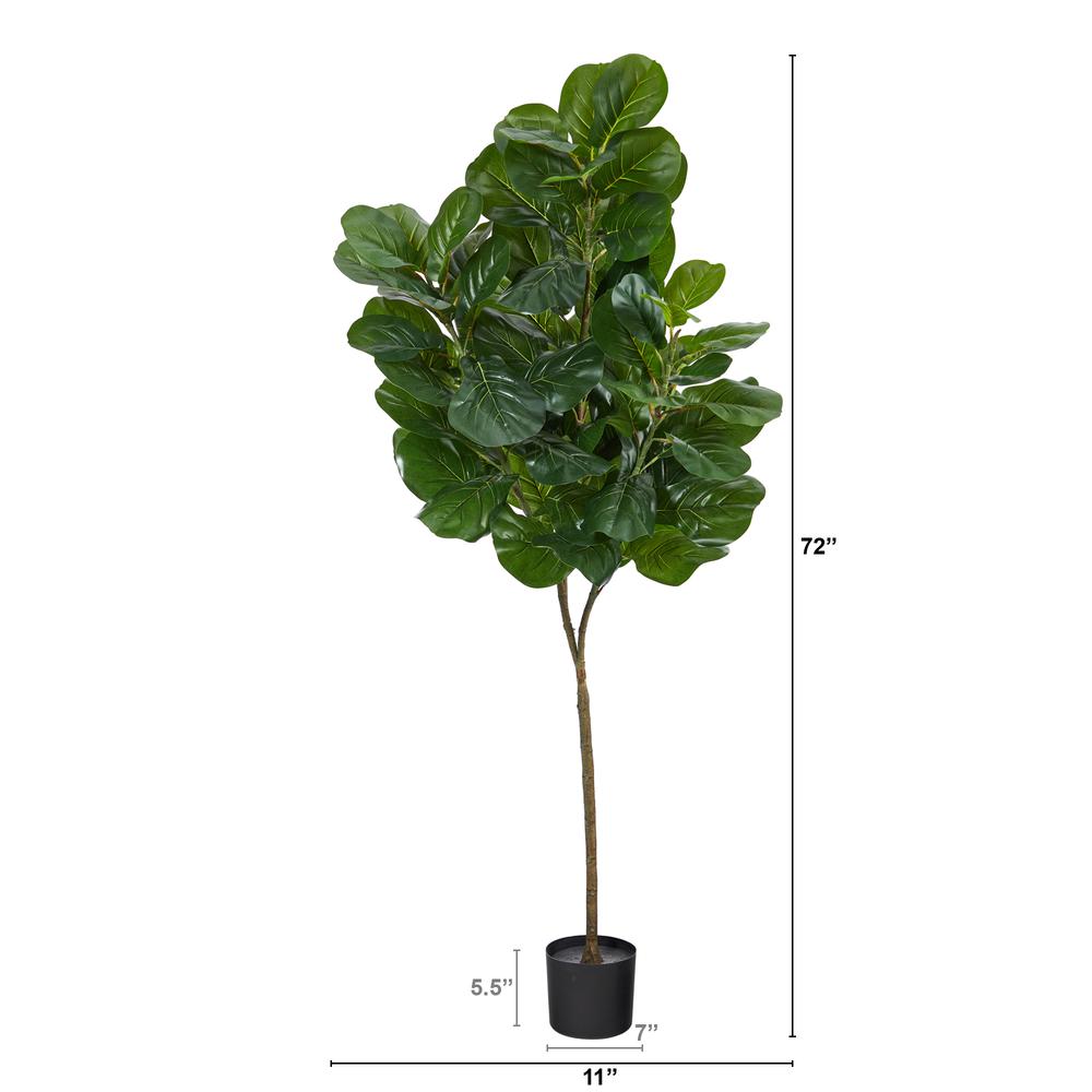 6ft. Fiddle Leaf Fig Artificial Tree, Green. Picture 4