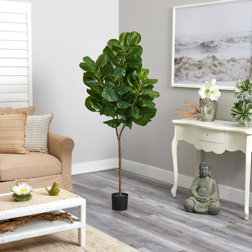 6ft. Fiddle Leaf Fig Artificial Tree, Green. Picture 2