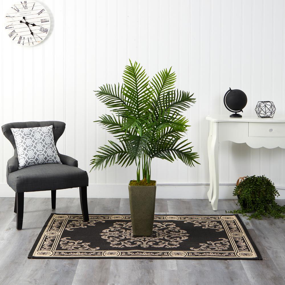 4ft. Areca Palm Artificial Tree in Green Planter (Real Touch). Picture 3