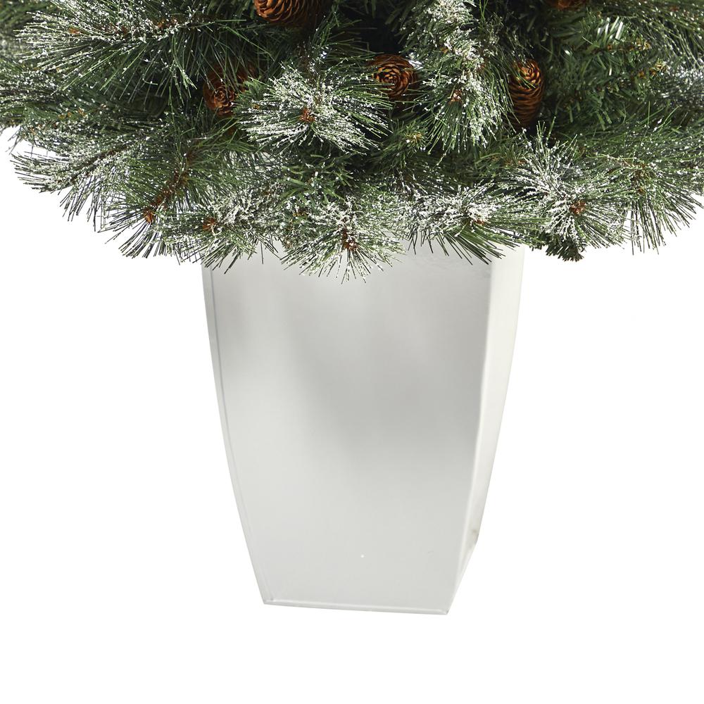Snowed French Alps Mountain Pine Artificial Christmas Tree. Picture 4
