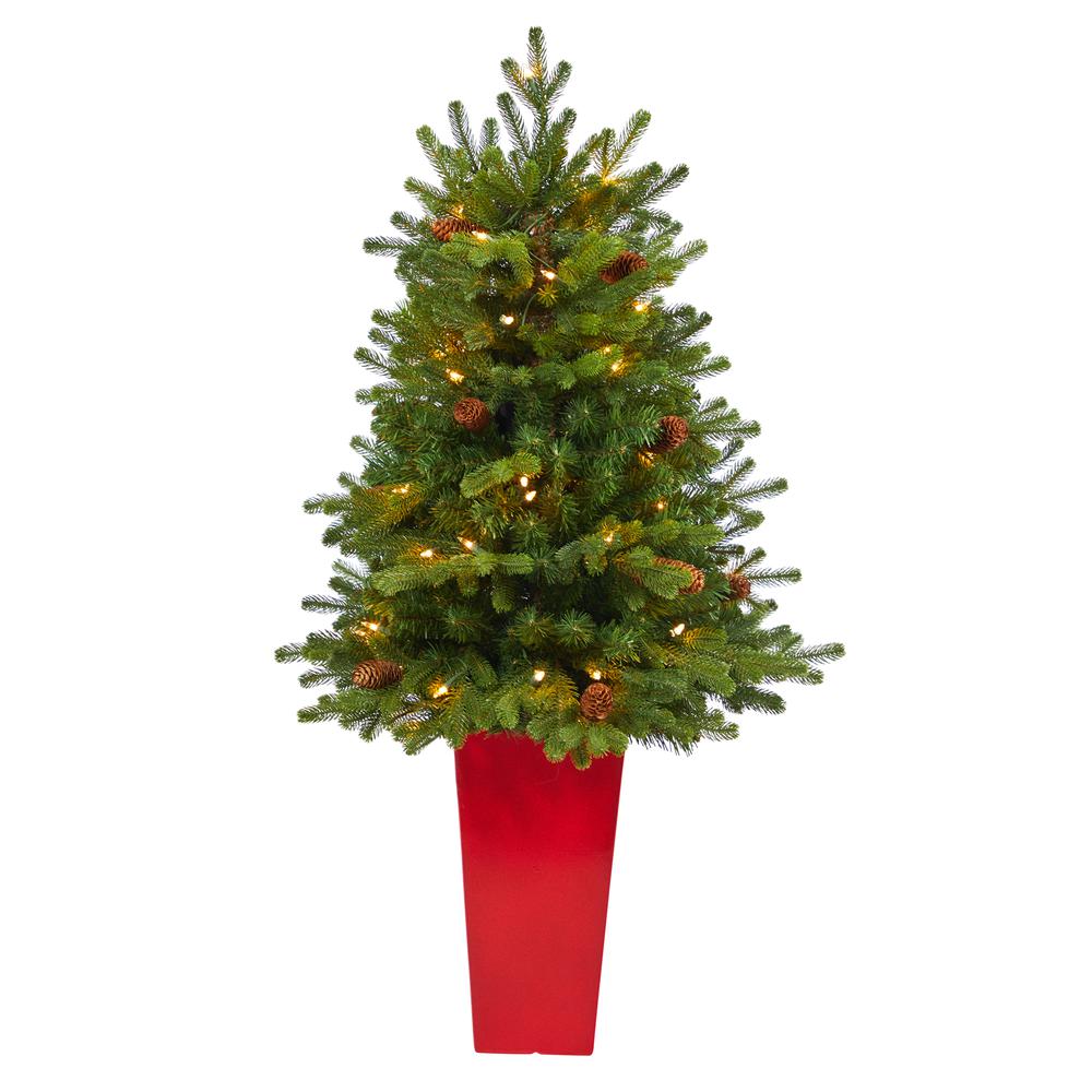 3.5ft. Yukon Mountain Fir Artificial Christmas Tree with 50 Clear Lights. Picture 1