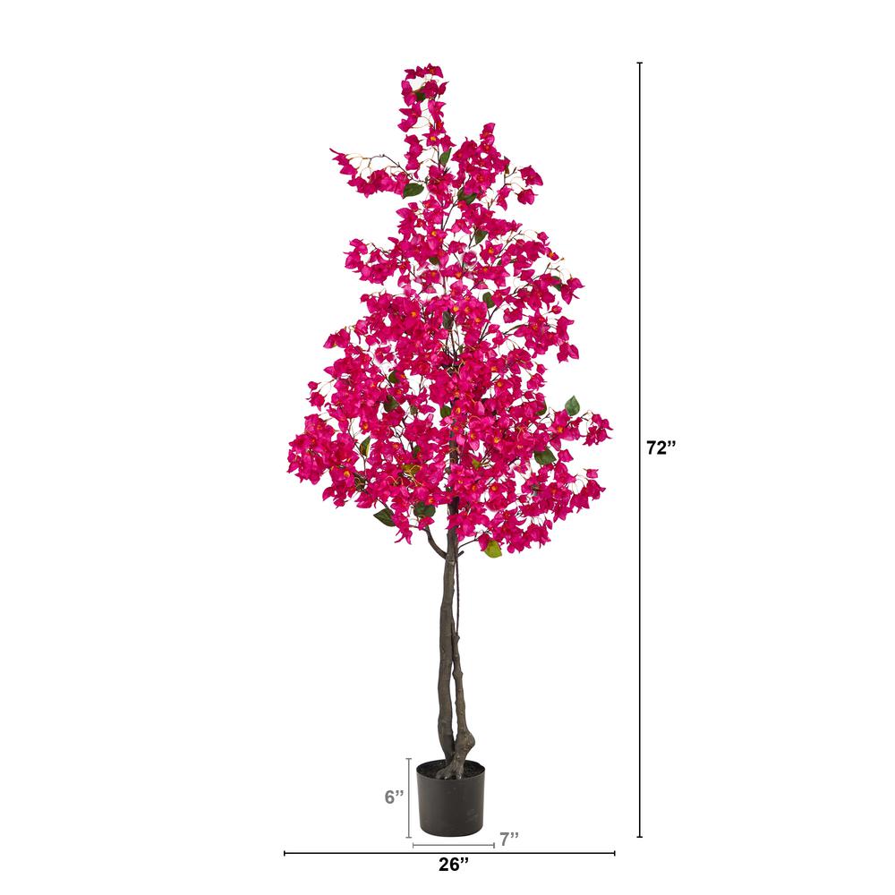6ft. Bougainvillea Artificial Tree, Pink. Picture 2