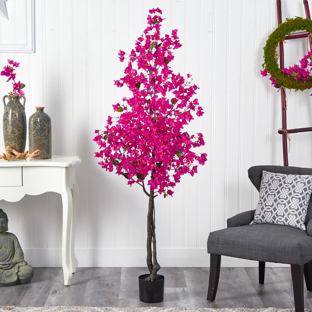6ft. Bougainvillea Artificial Tree, Pink. Picture 4