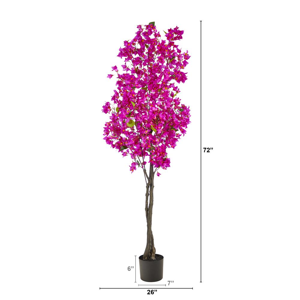 6ft. Bougainvillea Artificial Tree, Purple. Picture 3