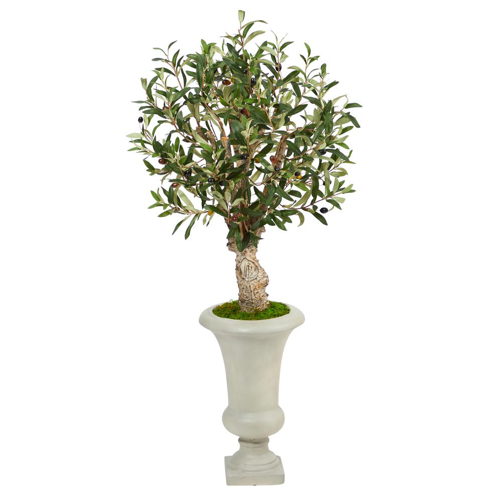 3.5ft. Olive Artificial Tree in Sand Colored Urn. Picture 1