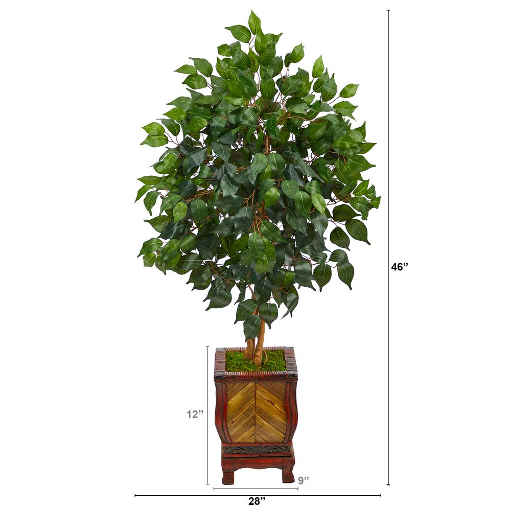 46in. Ficus Artificial Tree in Decorative Planter. Picture 2