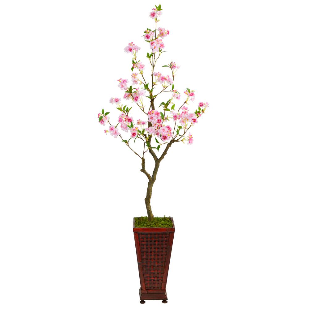 5ft. Cherry Blossom Artificial Tree in Decorative Planter. Picture 1