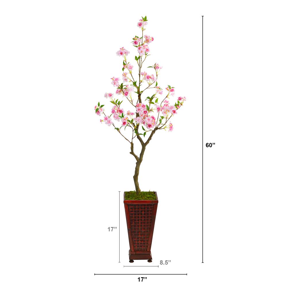 5ft. Cherry Blossom Artificial Tree in Decorative Planter. Picture 2