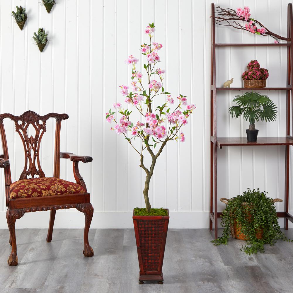 5ft. Cherry Blossom Artificial Tree in Decorative Planter. Picture 3