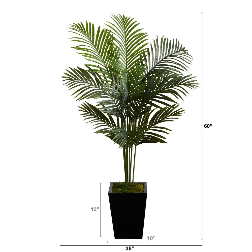5ft. Paradise Palm Artificial Tree in Black Metal Planter. Picture 3