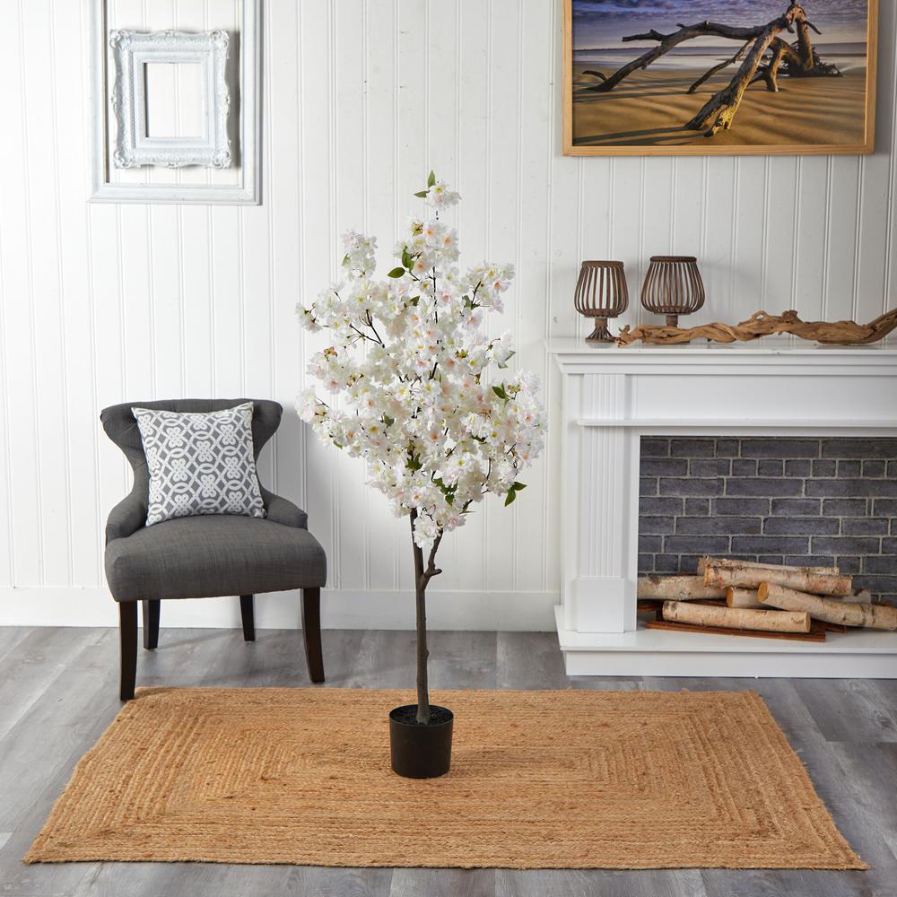 5ft. Cherry Blossom Artificial Tree, White. Picture 2