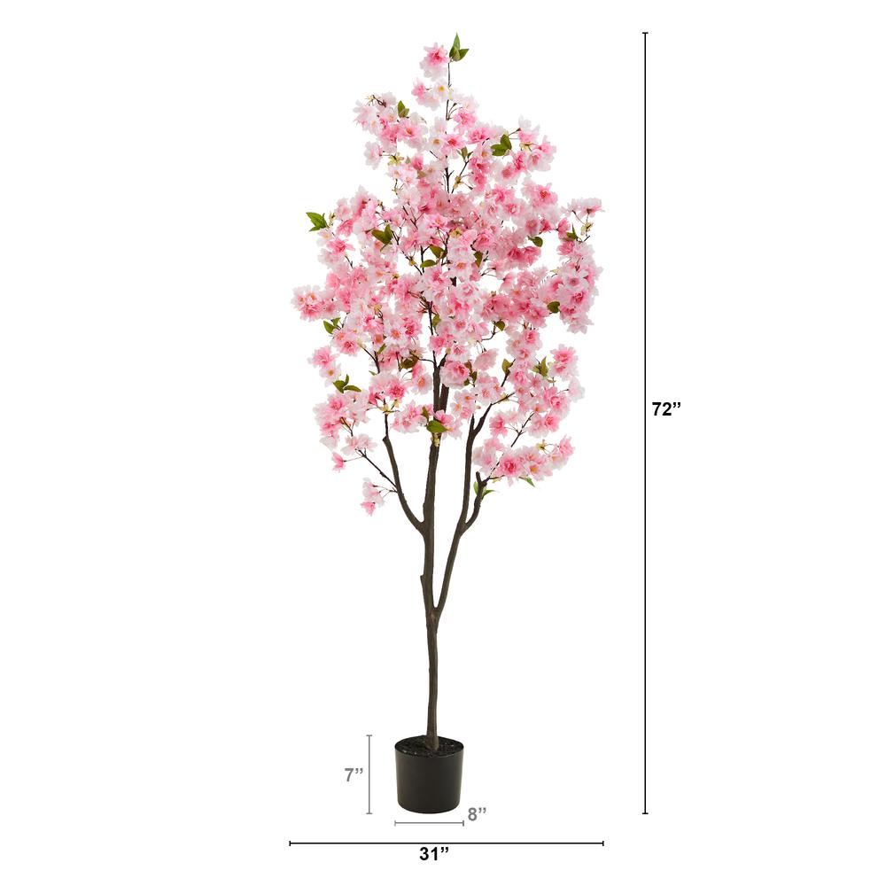 6ft. Cherry Blossom Artificial Tree, Pink. Picture 2