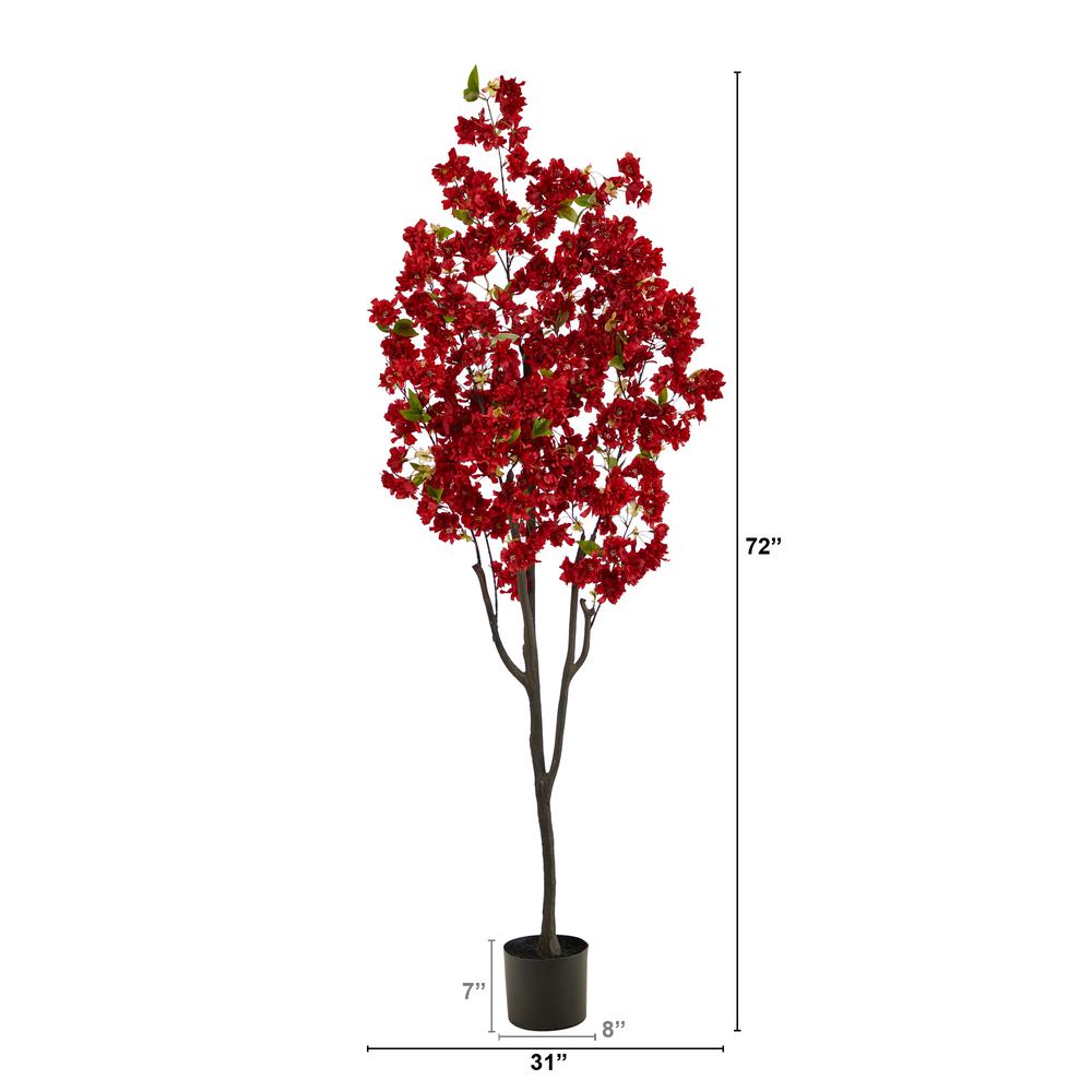 6ft. Cherry Blossom Artificial Tree, Red. Picture 3