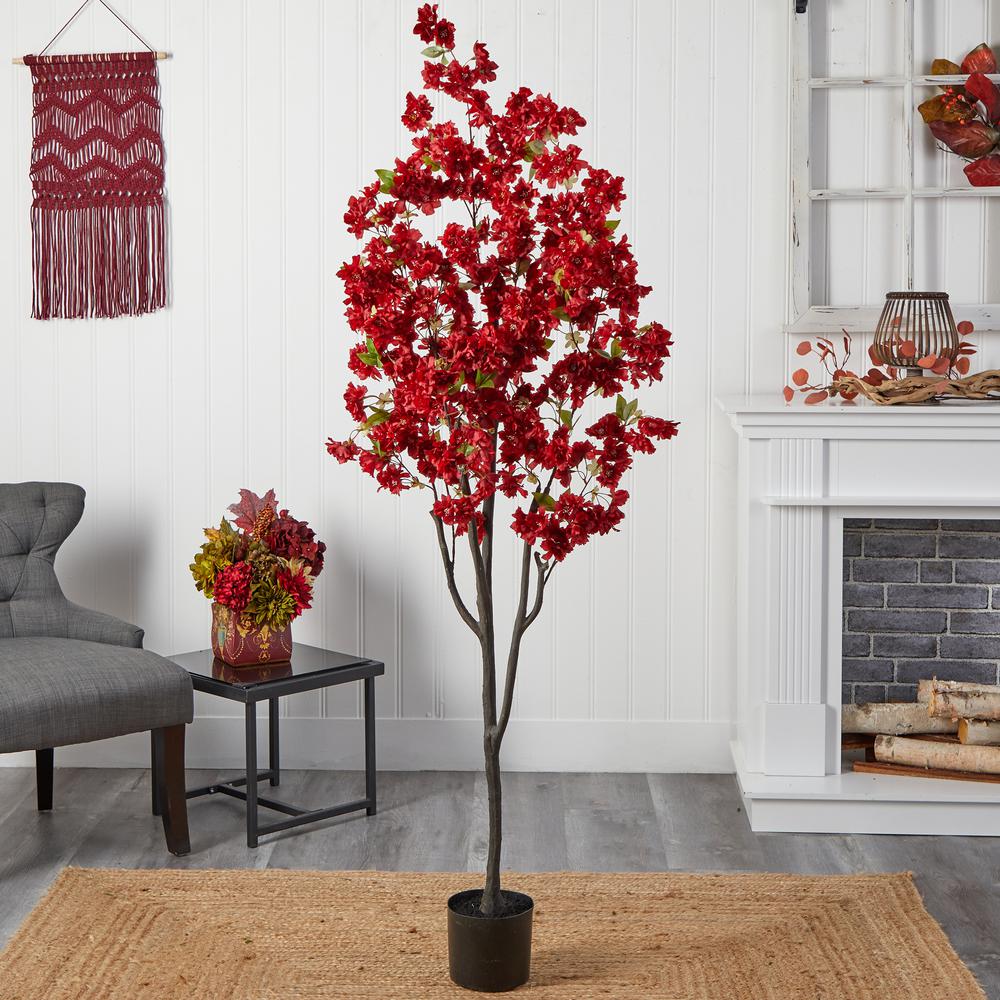 6ft. Cherry Blossom Artificial Tree, Red. Picture 2