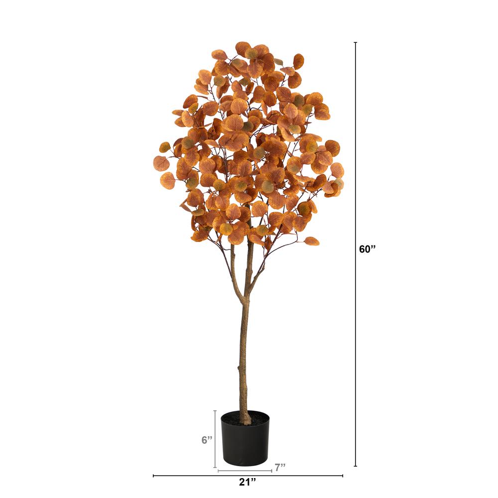 5ft. Autumn Eucalyptus Artificial Tree. Picture 2