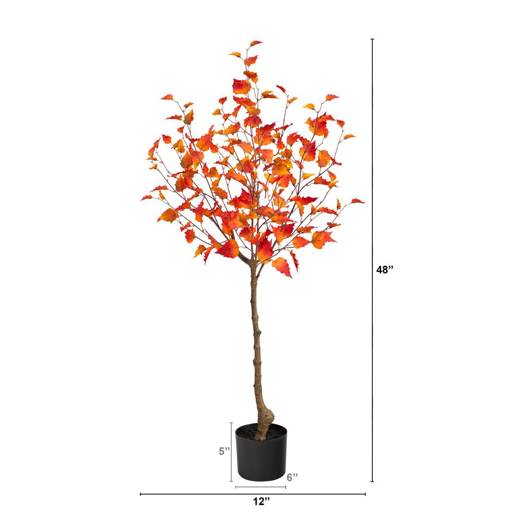 4ft. Fall Birch Artificial Autumn Tree. Picture 2