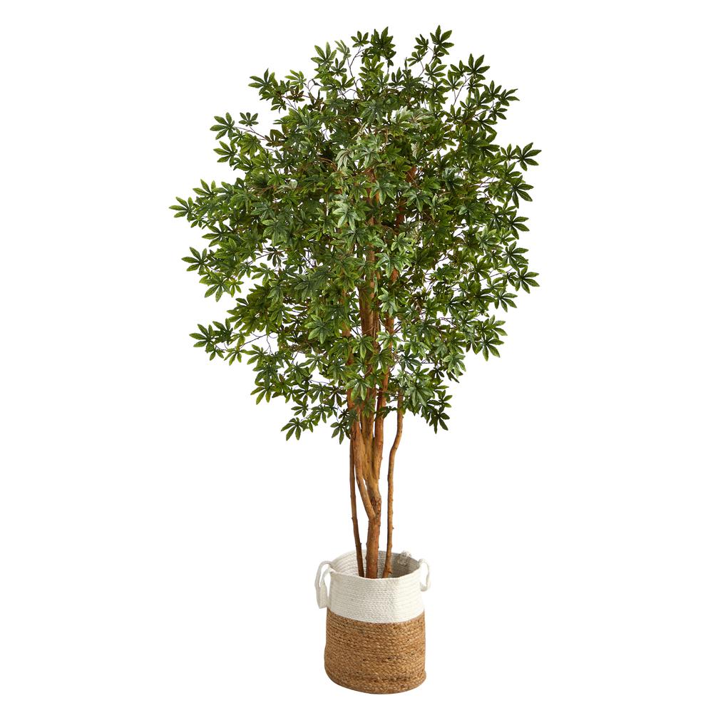 6ft. Japanese Maple Artificial Tree in Handmade Natural Jute and Cotton Planter. Picture 1