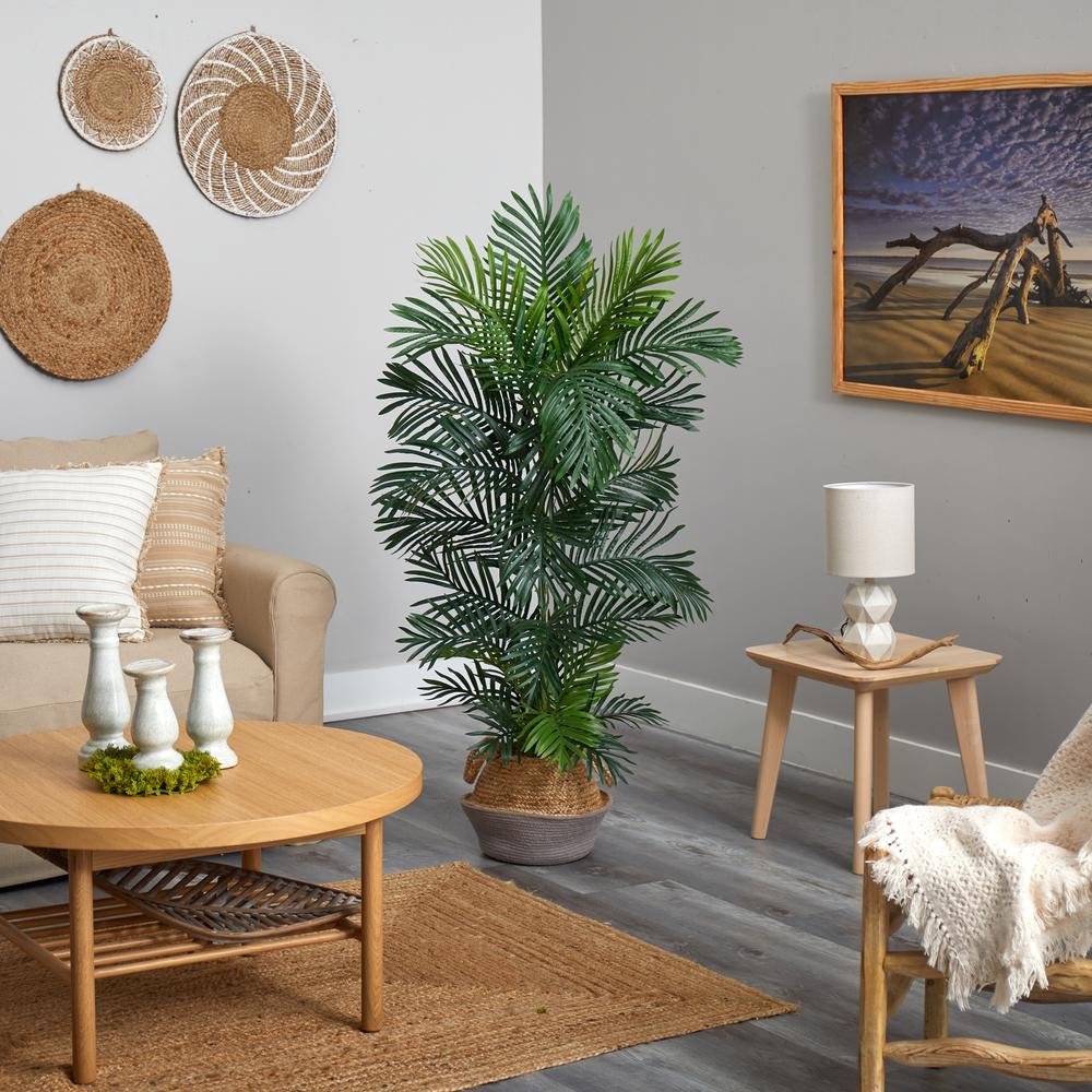 5ft. Areca Artificial Palm Tree in Boho Chic Handmade Cotton. Picture 4