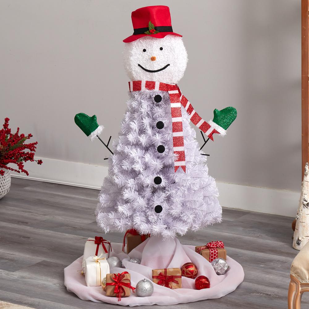 4ft. Snowman Artificial Christmas Tree with 234 Bendable Branches. Picture 3