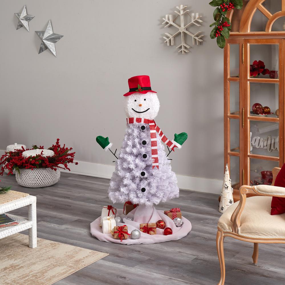 4ft. Snowman Artificial Christmas Tree with 234 Bendable Branches. Picture 2