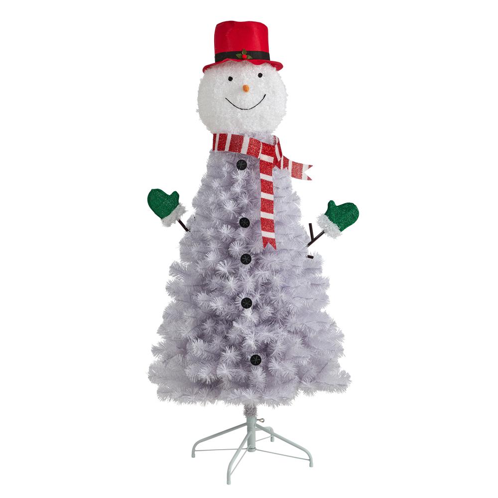 5ft. Snowman Artificial Christmas Tree with 408 Bendable Branches. Picture 3