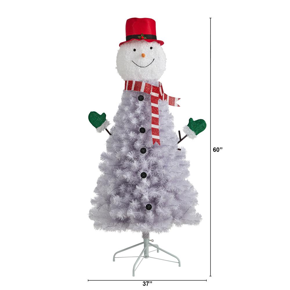 5ft. Snowman Artificial Christmas Tree with 408 Bendable Branches. Picture 1