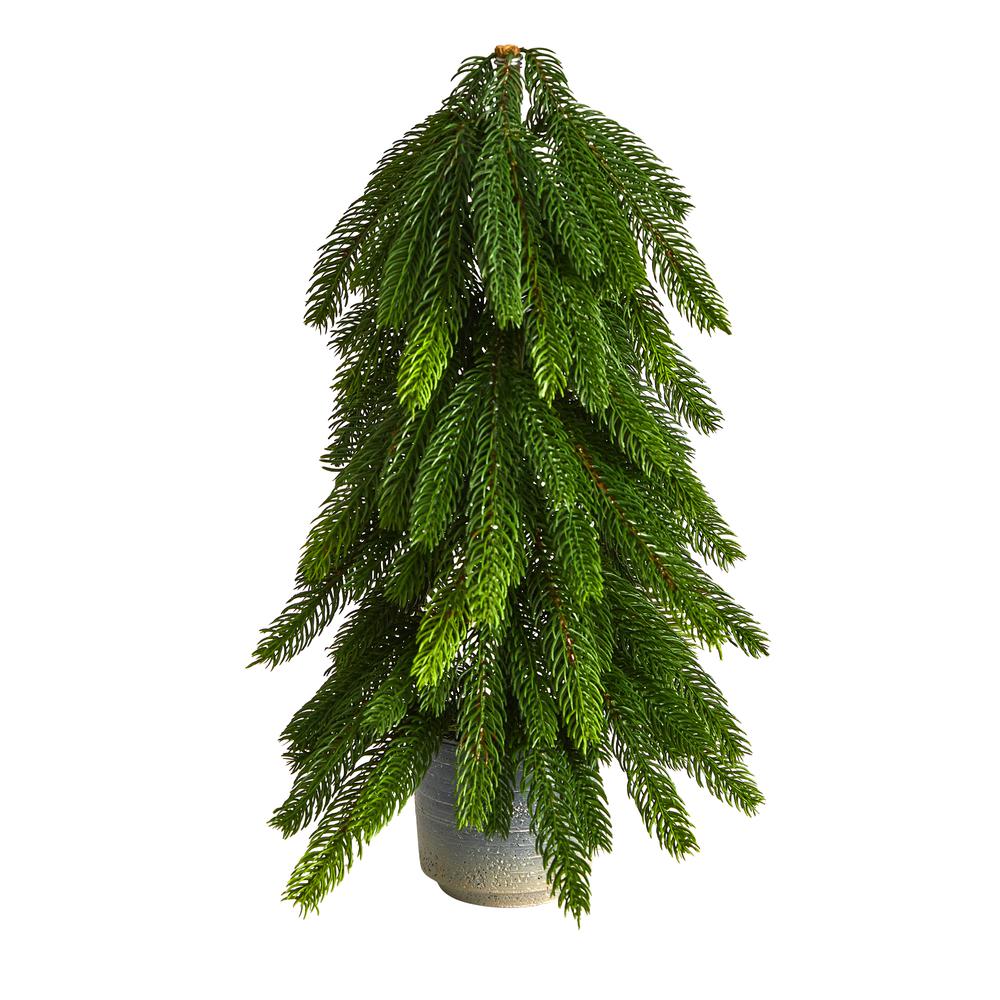 17in. Christmas Pine Artificial Tree in Decorative Planter. Picture 1