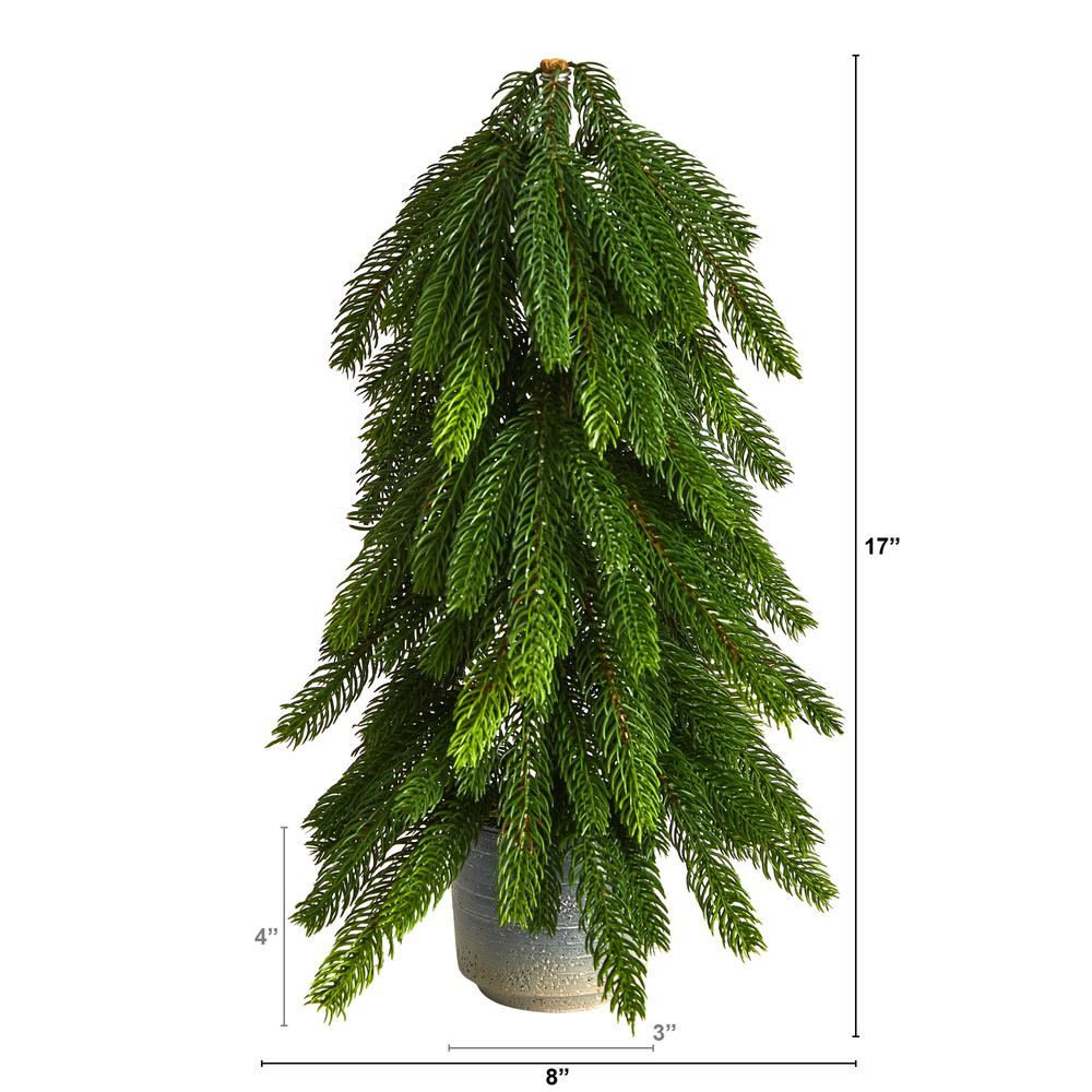 17in. Christmas Pine Artificial Tree in Decorative Planter. Picture 2
