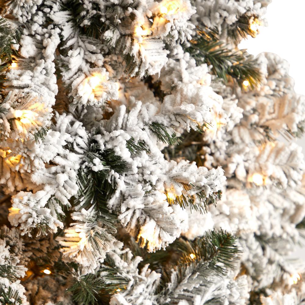 10ft. Flocked West Virginia Fir Artificial Christmas Tree with 800 Clear LED Lights and 1680 Tips. Picture 4