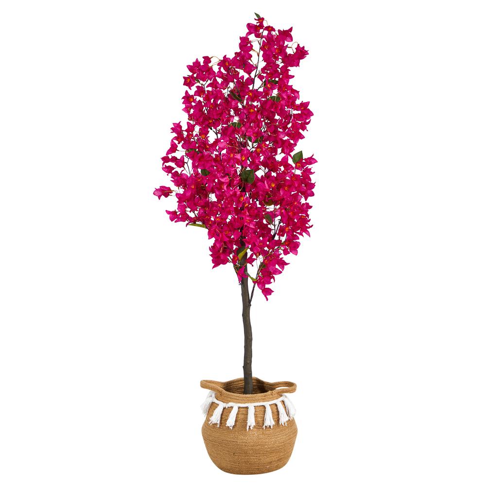 5ft. Artificial Bougainvillea Tree with Handmade Jute. Picture 1