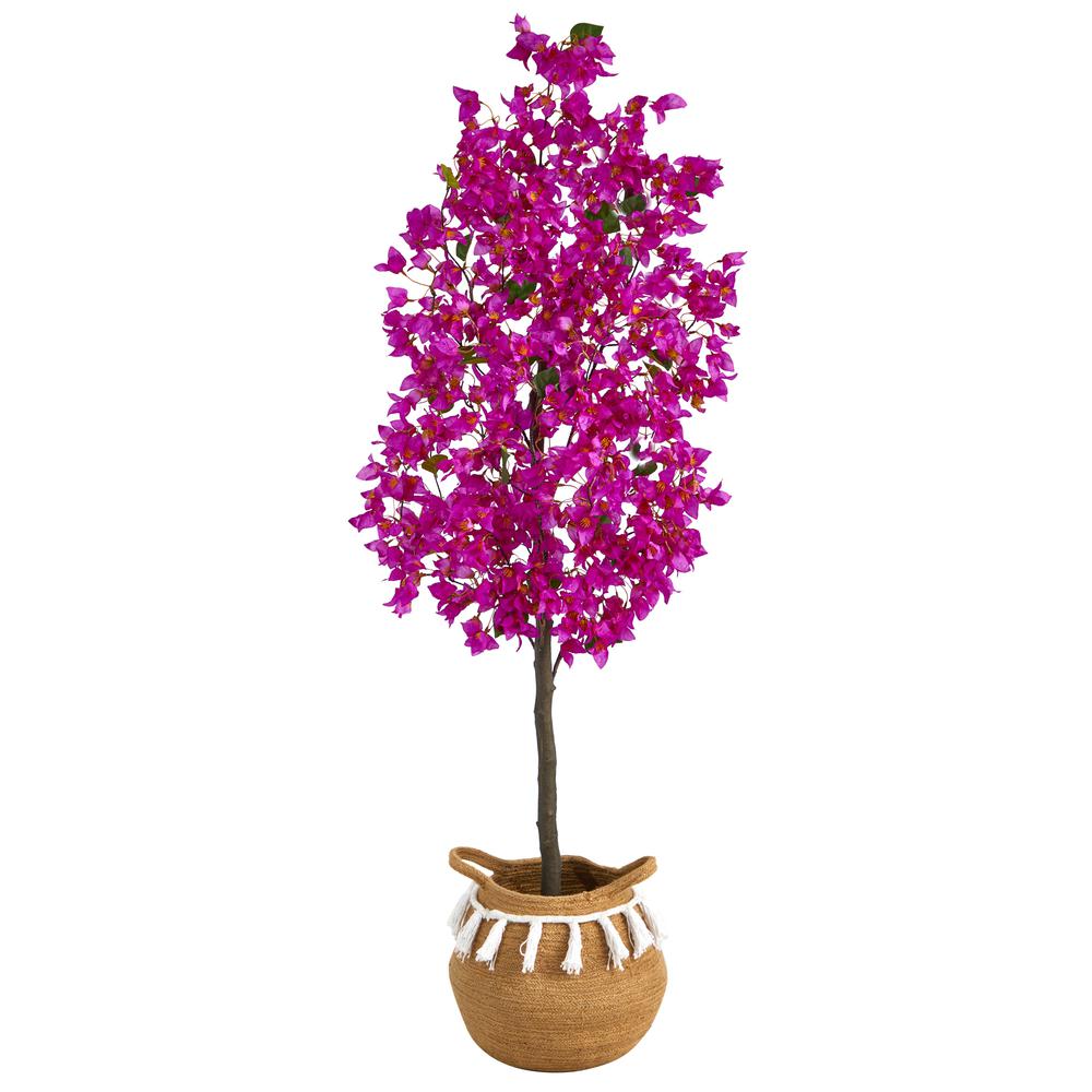 5ft. Artificial Bougainvillea Tree with Handmade Jute. Picture 1