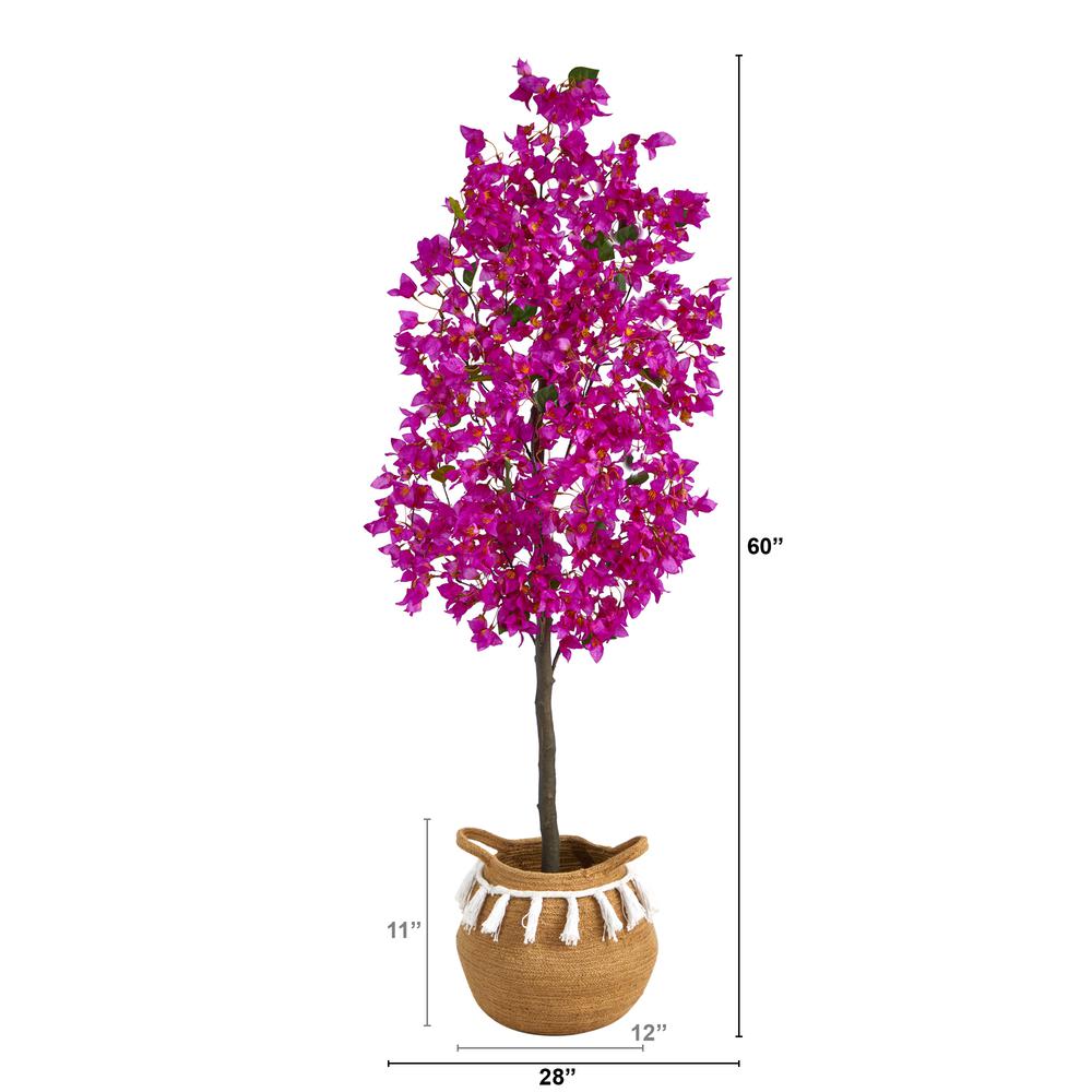 5ft. Artificial Bougainvillea Tree with Handmade Jute. Picture 2