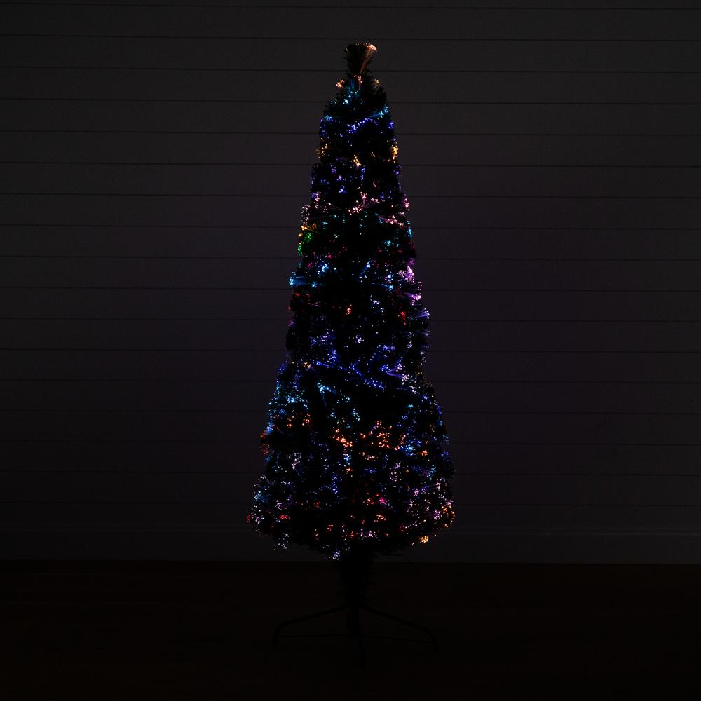 Slim Pre-Lit Fiber Optic Artificial Christmas Tree with 282 Colorful LED Lights. Picture 4