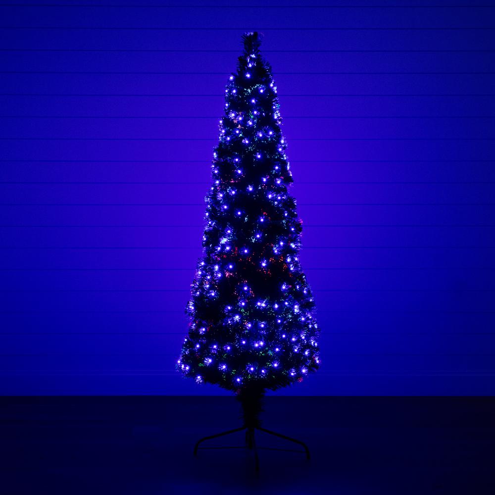 Slim Pre-Lit Fiber Optic Artificial Christmas Tree with 282 Colorful LED Lights. Picture 7