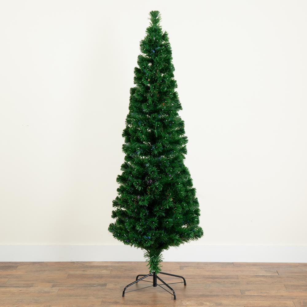 Slim Pre-Lit Fiber Optic Artificial Christmas Tree with 282 Colorful LED Lights. Picture 11