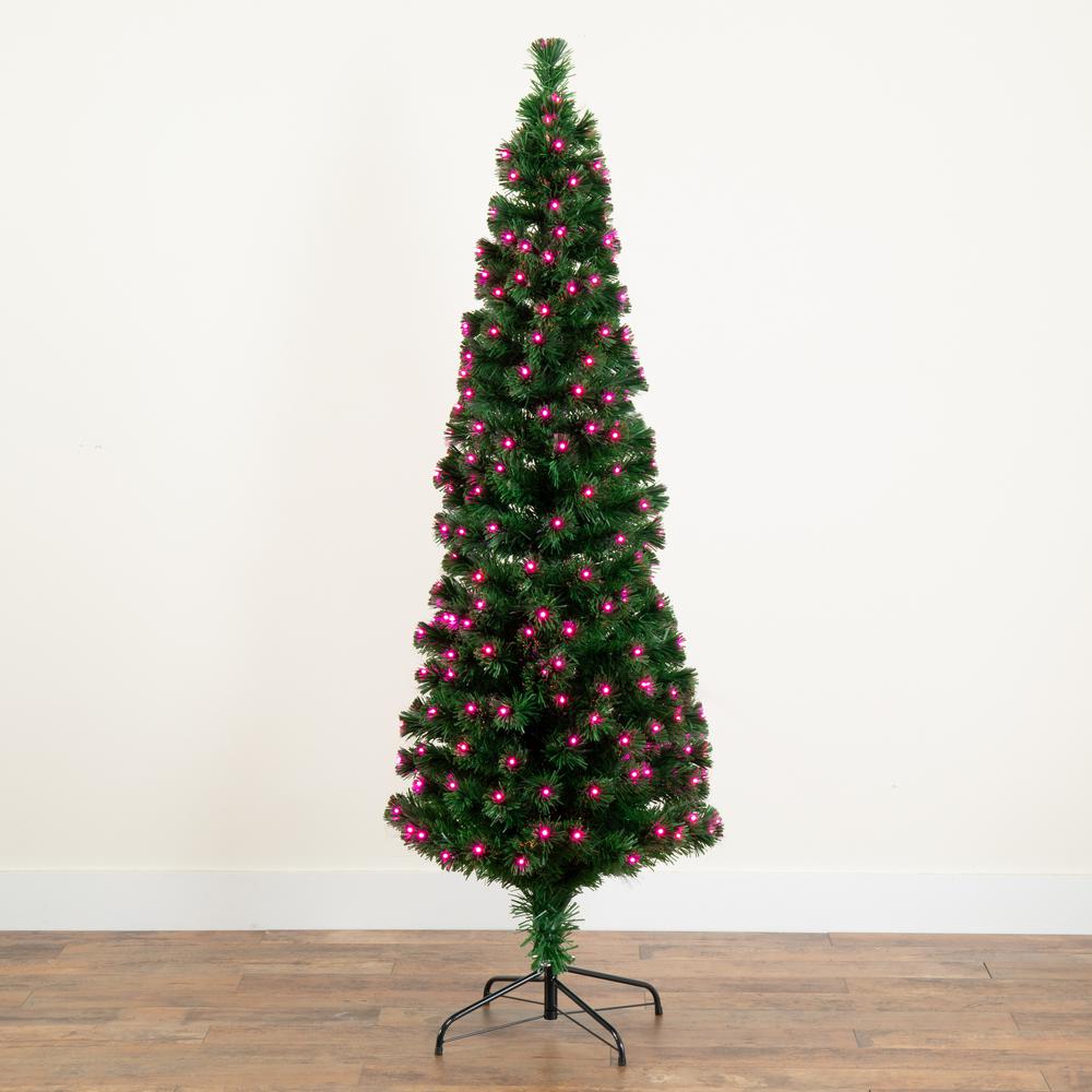 Slim Pre-Lit Fiber Optic Artificial Christmas Tree with 282 Colorful LED Lights. Picture 12