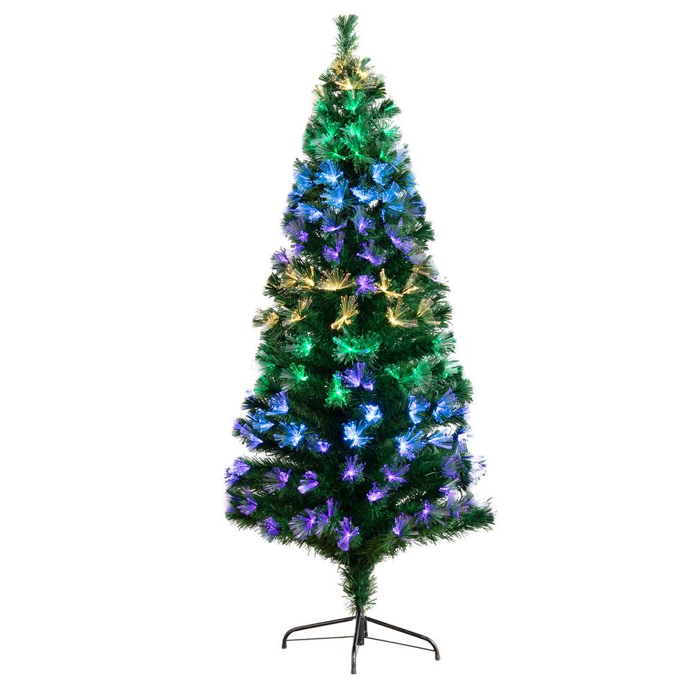 6ft. Pre-Lit Fiber Optic Artificial Christmas Tree with 220 Colorful LED Lights. Picture 1