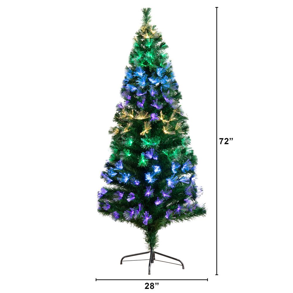 6ft. Pre-Lit Fiber Optic Artificial Christmas Tree with 220 Colorful LED Lights. Picture 2