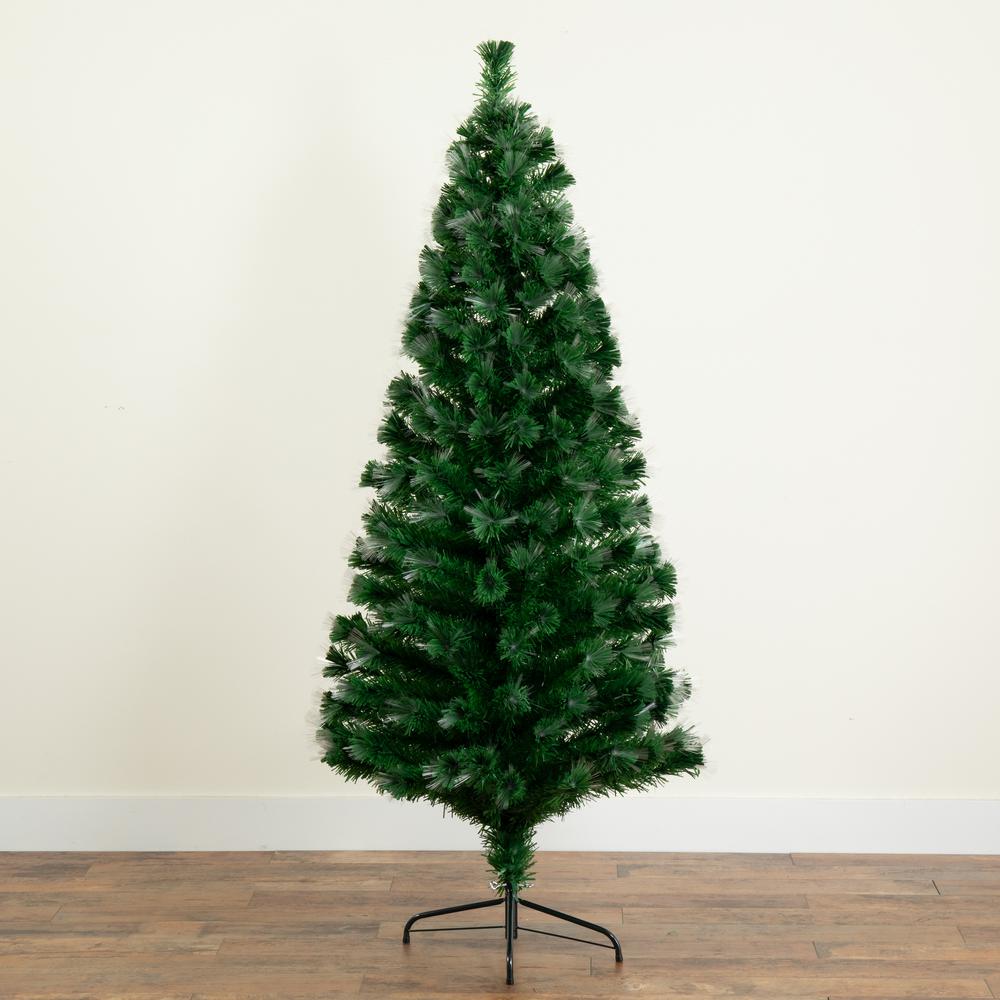 6ft. Pre-Lit Fiber Optic Artificial Christmas Tree with 220 Colorful LED Lights. Picture 7