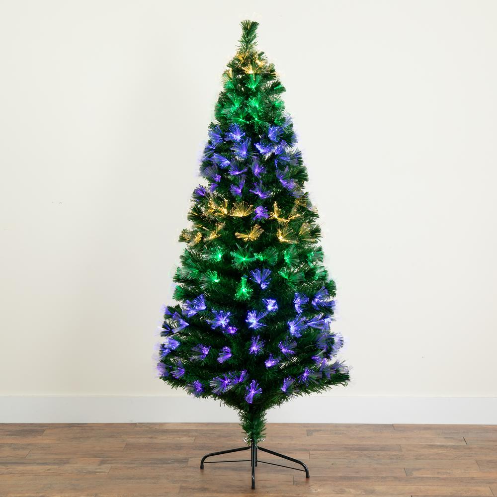 6ft. Pre-Lit Fiber Optic Artificial Christmas Tree with 220 Colorful LED Lights. Picture 8