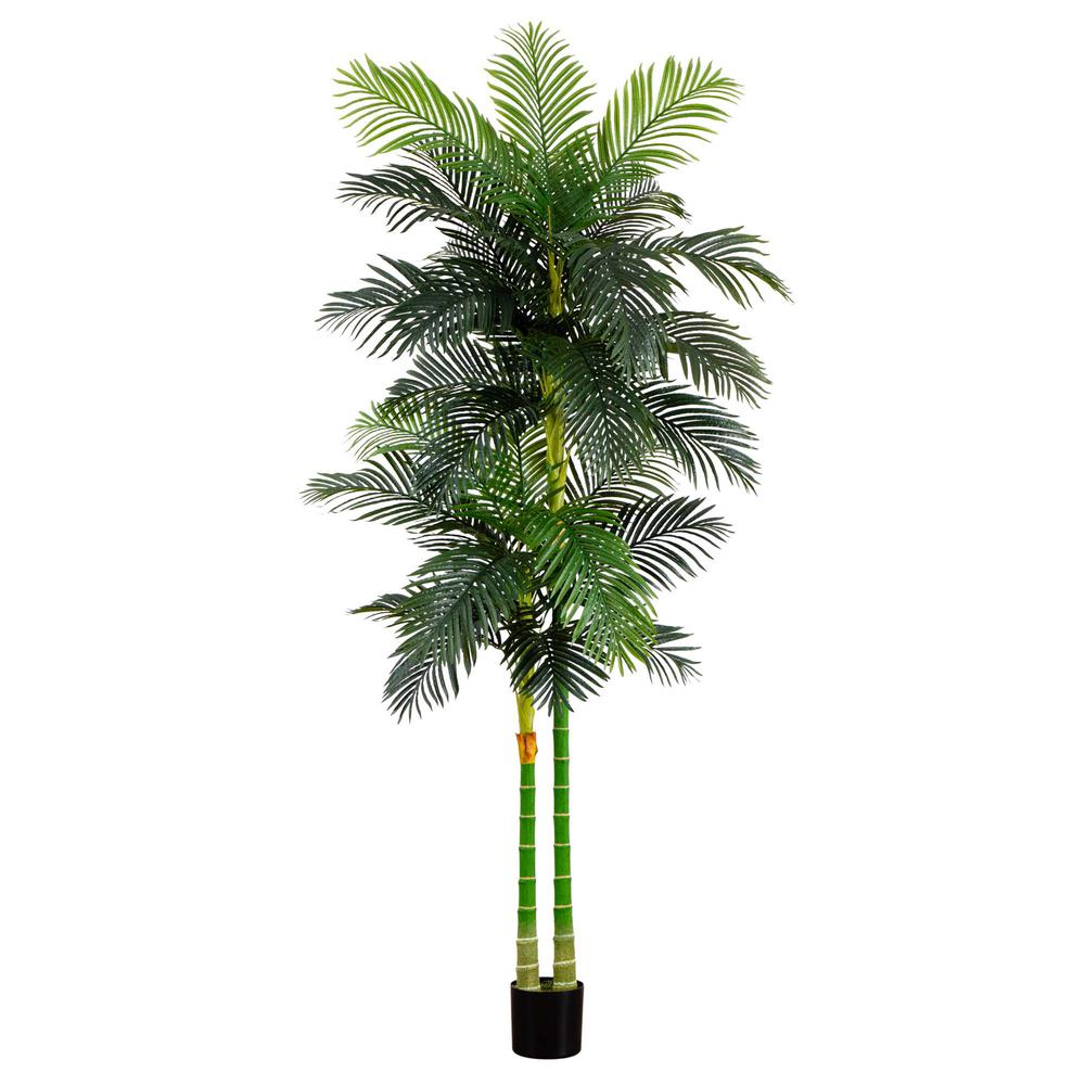 9ft. Artificial Double Golden Cane Palm Tree. Picture 8