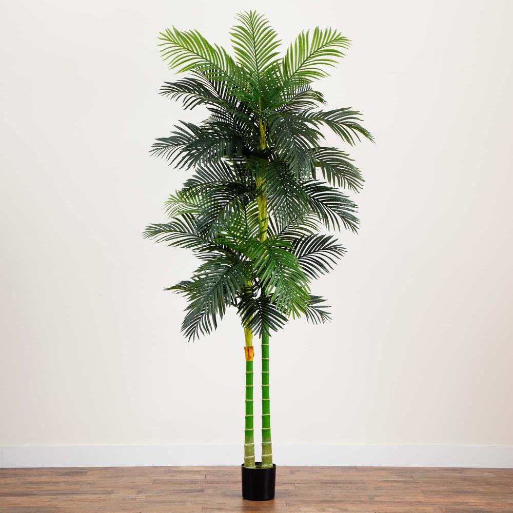 9ft. Artificial Double Golden Cane Palm Tree. Picture 6