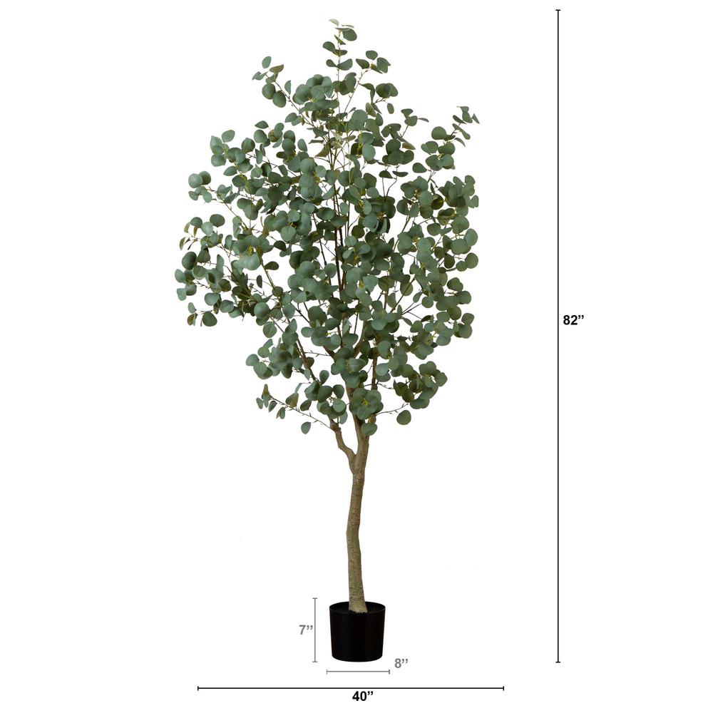 7ft. Artificial Greco Eucalyptus Tree. Picture 1