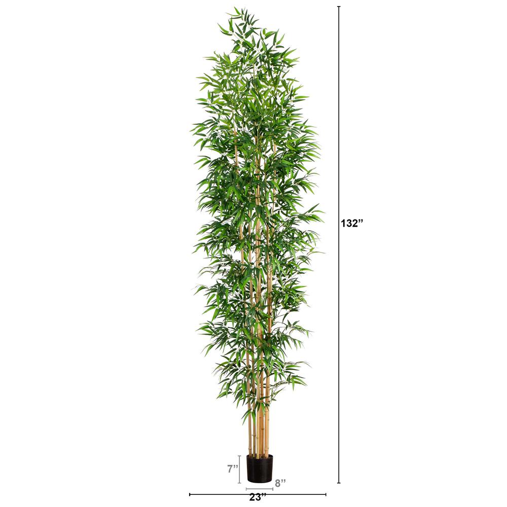 11ft. Artificial Bamboo Tree with Real Bamboo Trunks. Picture 1