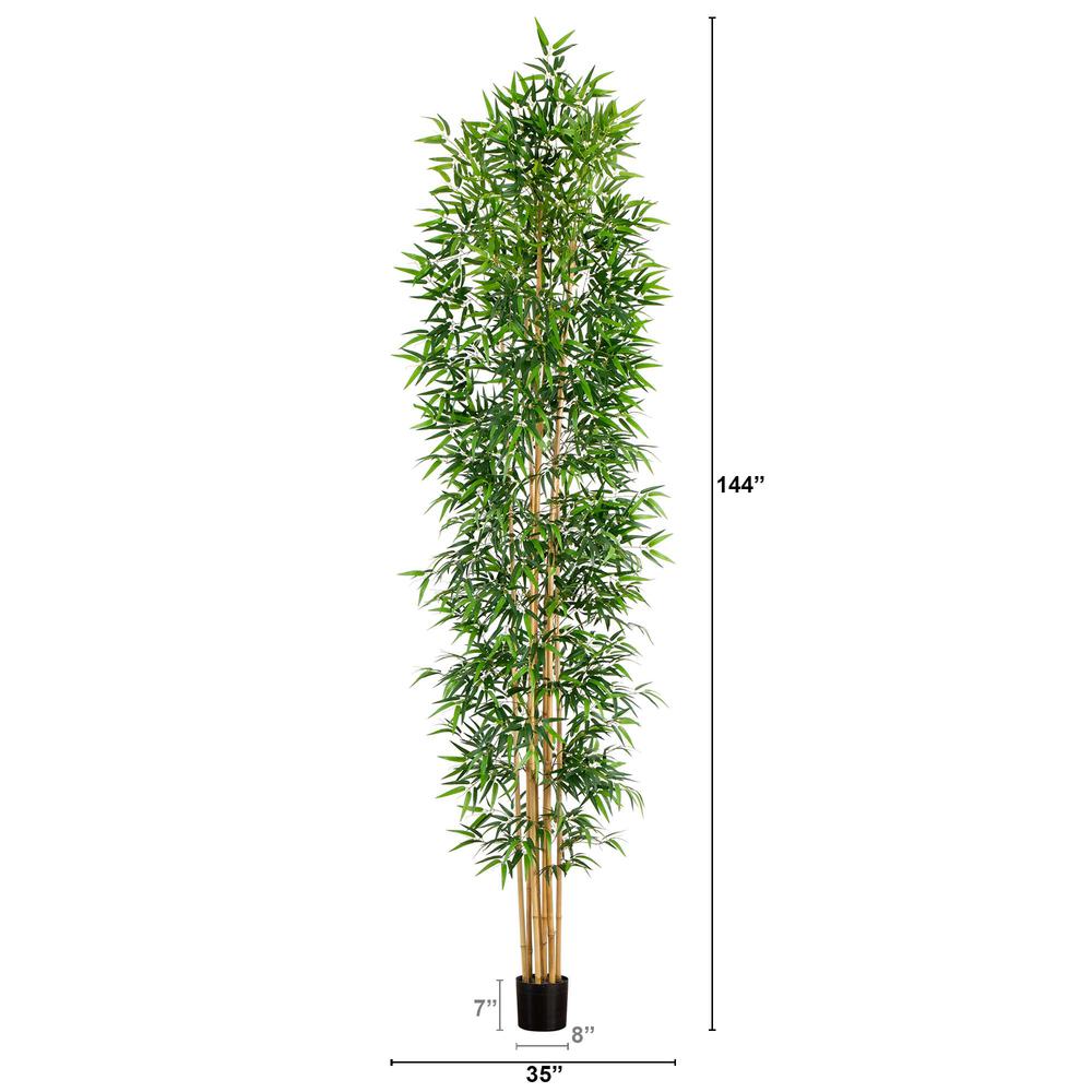 12ft. Artificial Bamboo Tree with Real Bamboo Trunks. Picture 1