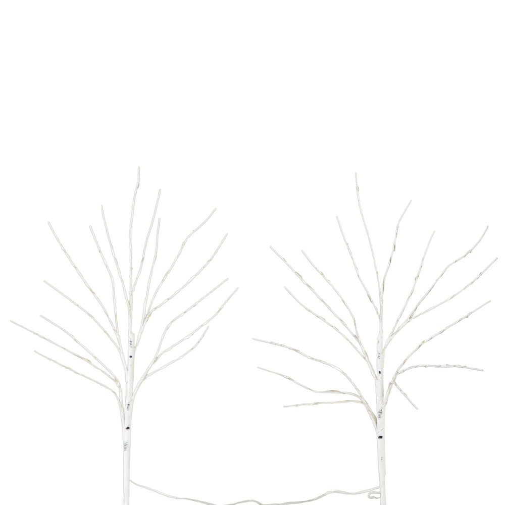 24in. Pre-Lit Artificial White Birch Branches with 80 Warm White Set of 2. Picture 3