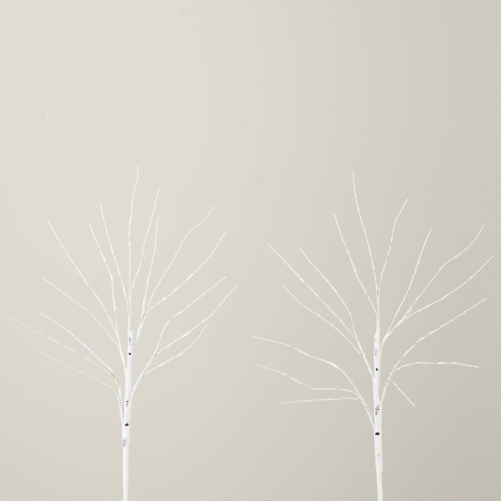 24in. Pre-Lit Artificial White Birch Branches with 80 Warm White Set of 2. Picture 7