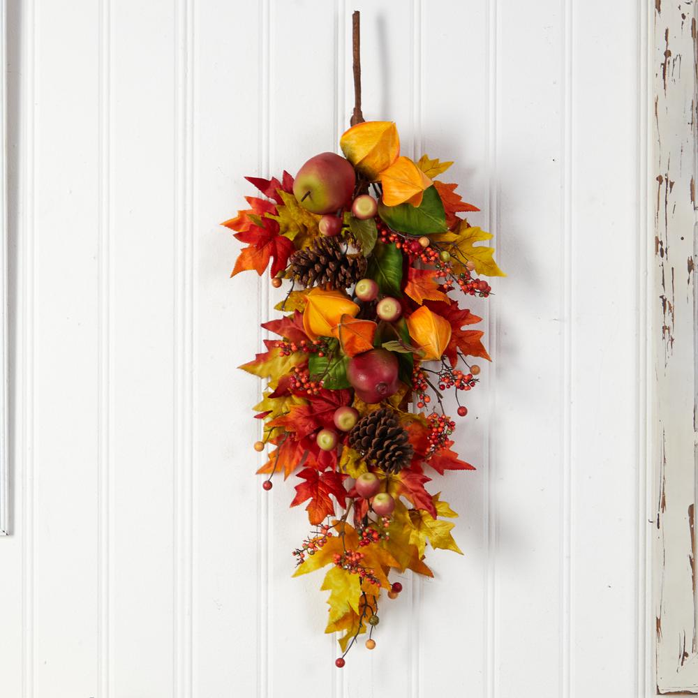 35in. Autumn Maple Leaf and Berries Fall Teardrop. Picture 2